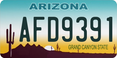 AZ license plate AFD9391