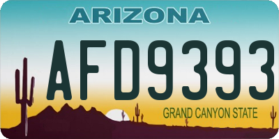 AZ license plate AFD9393