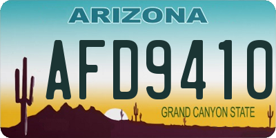 AZ license plate AFD9410