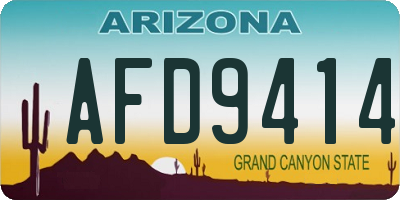 AZ license plate AFD9414