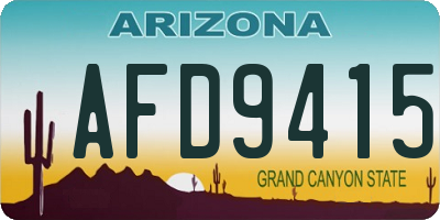 AZ license plate AFD9415