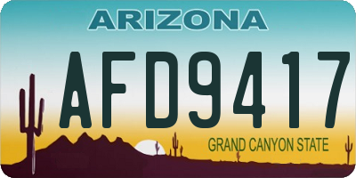 AZ license plate AFD9417