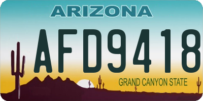 AZ license plate AFD9418