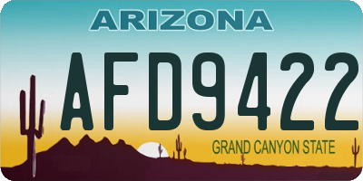 AZ license plate AFD9422