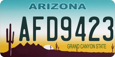 AZ license plate AFD9423