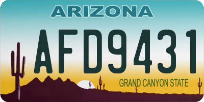 AZ license plate AFD9431