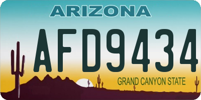 AZ license plate AFD9434