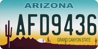 AZ license plate AFD9436