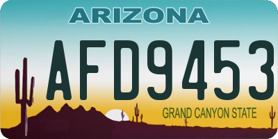 AZ license plate AFD9453