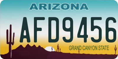 AZ license plate AFD9456