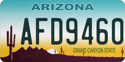 AZ license plate AFD9460