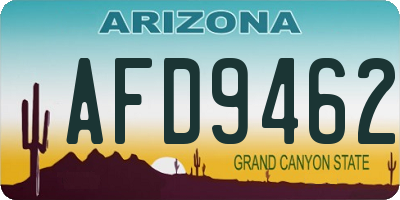 AZ license plate AFD9462