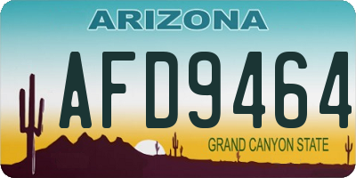 AZ license plate AFD9464