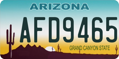 AZ license plate AFD9465