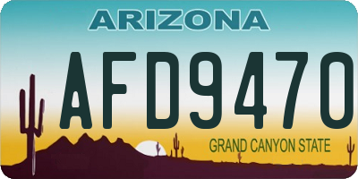 AZ license plate AFD9470