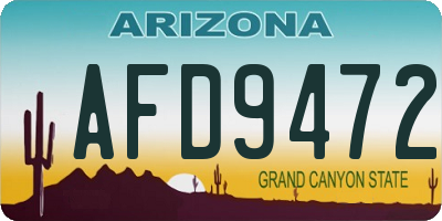 AZ license plate AFD9472