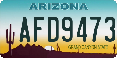AZ license plate AFD9473