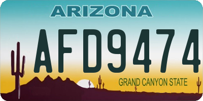 AZ license plate AFD9474