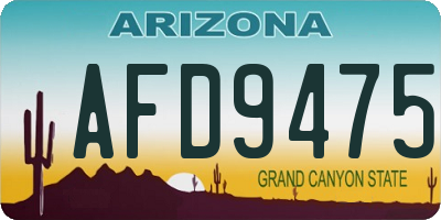 AZ license plate AFD9475