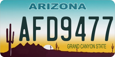 AZ license plate AFD9477