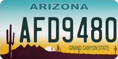 AZ license plate AFD9480