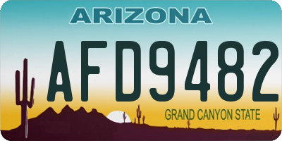 AZ license plate AFD9482