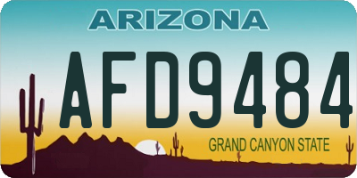 AZ license plate AFD9484