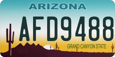 AZ license plate AFD9488