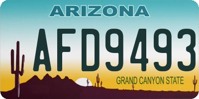 AZ license plate AFD9493