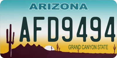 AZ license plate AFD9494