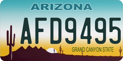 AZ license plate AFD9495