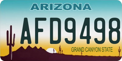 AZ license plate AFD9498