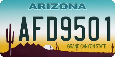 AZ license plate AFD9501