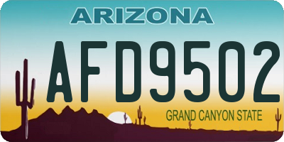 AZ license plate AFD9502