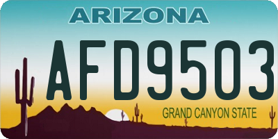AZ license plate AFD9503