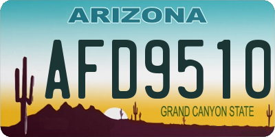 AZ license plate AFD9510