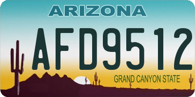 AZ license plate AFD9512