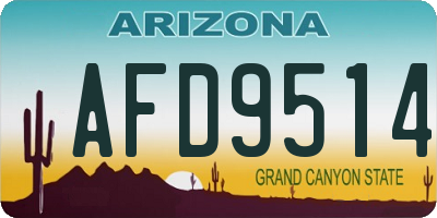 AZ license plate AFD9514