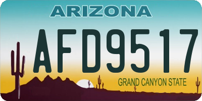 AZ license plate AFD9517