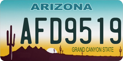 AZ license plate AFD9519