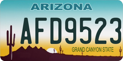 AZ license plate AFD9523