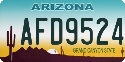 AZ license plate AFD9524