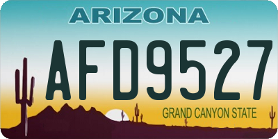 AZ license plate AFD9527