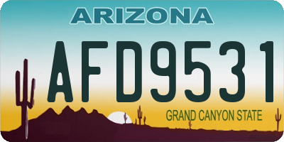 AZ license plate AFD9531