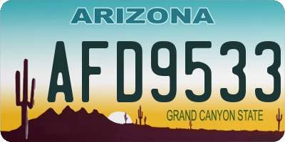 AZ license plate AFD9533