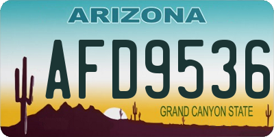 AZ license plate AFD9536