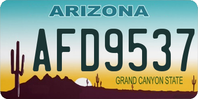 AZ license plate AFD9537