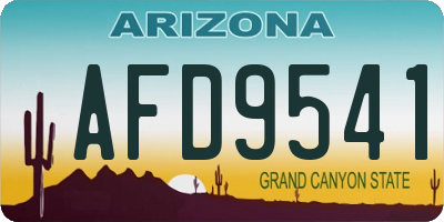 AZ license plate AFD9541