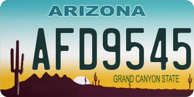 AZ license plate AFD9545