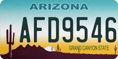 AZ license plate AFD9546